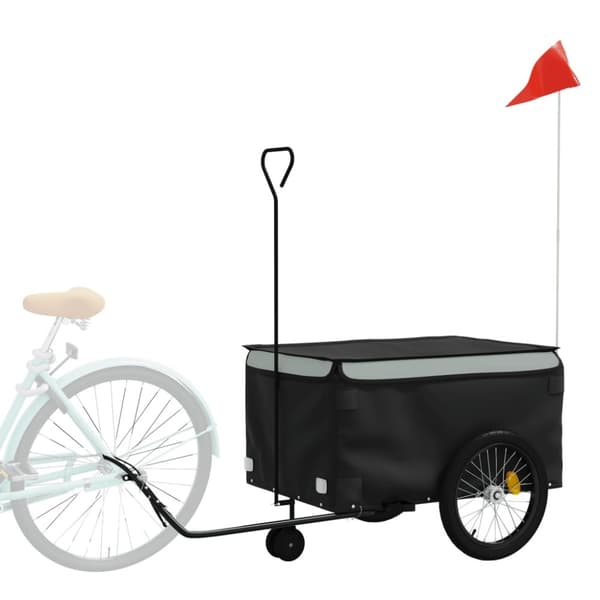 cykelanhænger 45 kg jern sort og grå