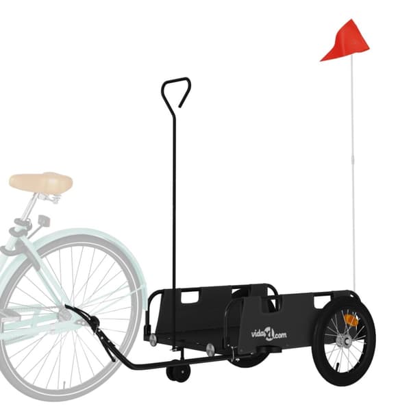 cykeltrailer oxfordstof og jern sort