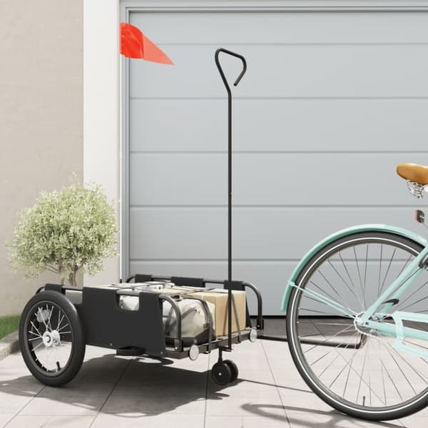 cykeltrailer oxfordstof og jern sort