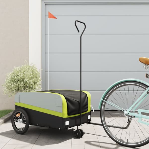 cykelanhænger 45 kg jern sort og grøn
