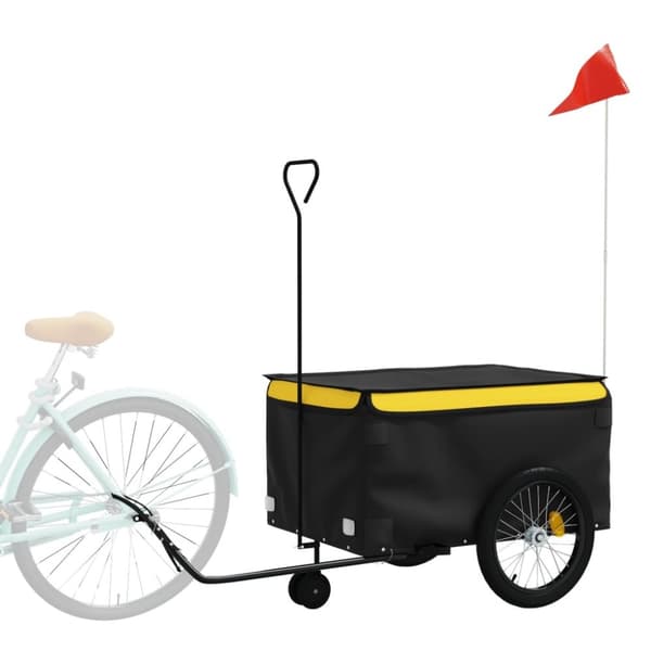 cykelanhænger 45 kg jern sort og gul