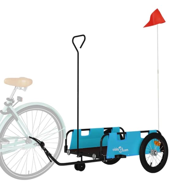 cykeltrailer oxfordstof og jern blå