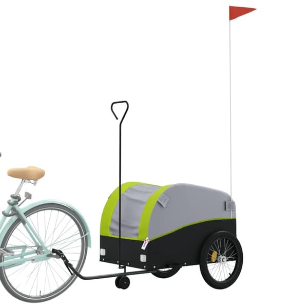 Cykelvagn svart och grön 45 kg järn