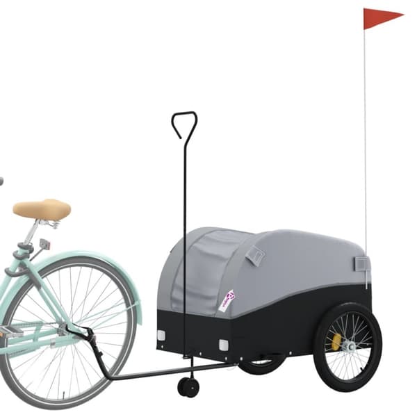 cykelanhænger 45 kg jern sort og grå