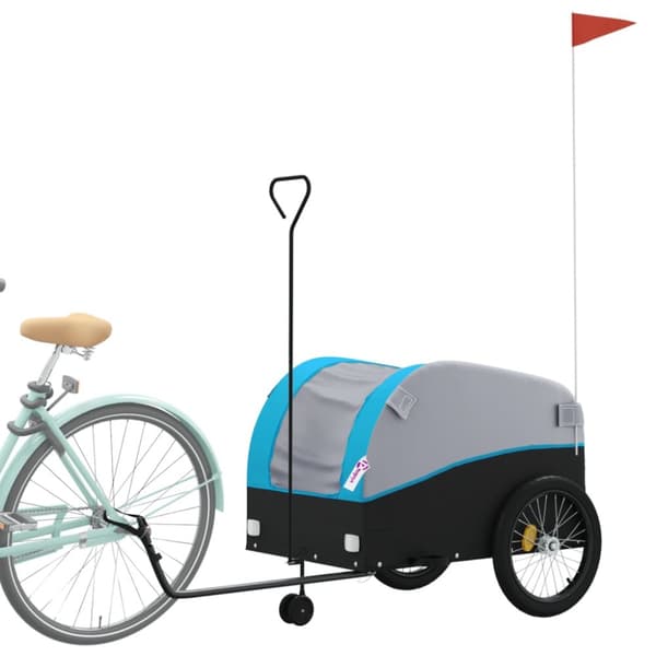 cykelanhænger 45 kg jern sort og blå