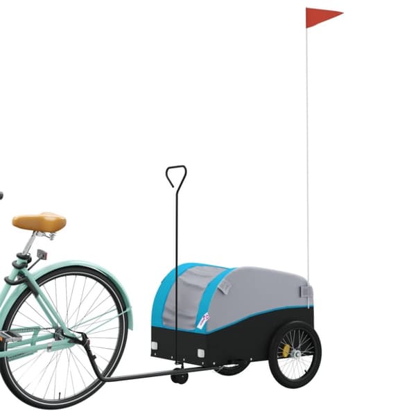 Cykelvagn svart och blå 30 kg järn