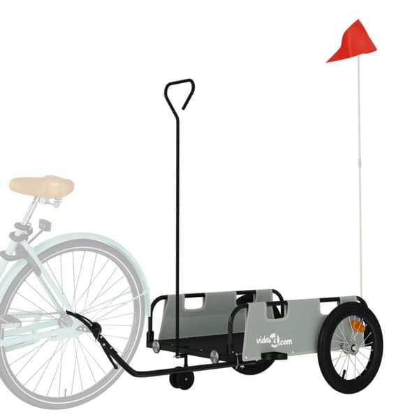 Cykelvagn grå oxfordtyg och järn