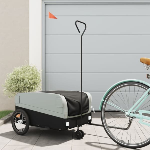 cykelanhænger 45 kg jern sort og grå