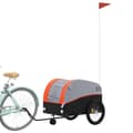 Pikkukuva 4 / 11: vidaXL Polkupyörän peräkärry musta ja oranssi 45 kg rauta