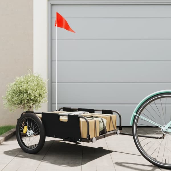vidaXL cykeltrailer oxfordstof og jern sort -  Cykeltrailere