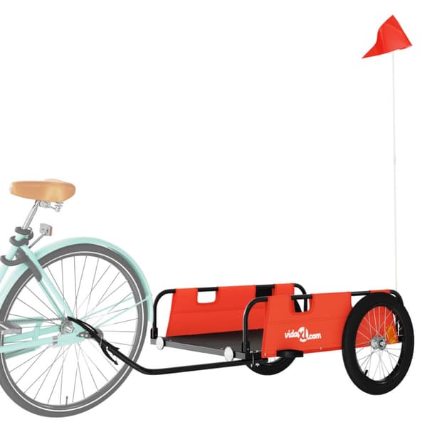 vidaXL cykeltrailer til kæledyr oxfordstof og jern orange - Cykeltrailere