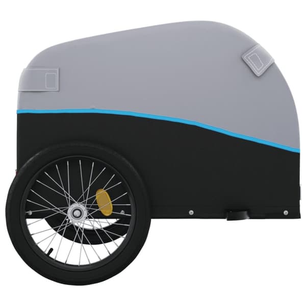 vidaXL cykelanhænger 45 kg jern sort og blå -  Cykeltrailere