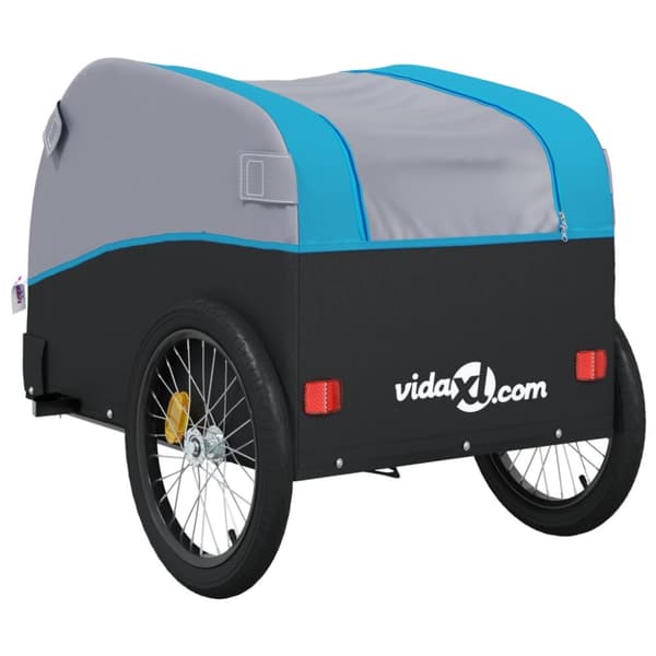 vidaXL cykelanhænger 45 kg jern sort og blå -  Cykeltrailere