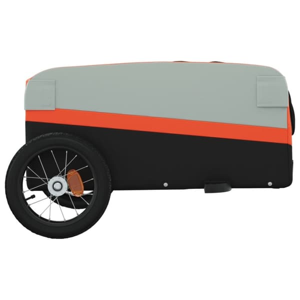 vidaXL cykelanhænger 30 kg jern sort og orange - Cykeltrailere