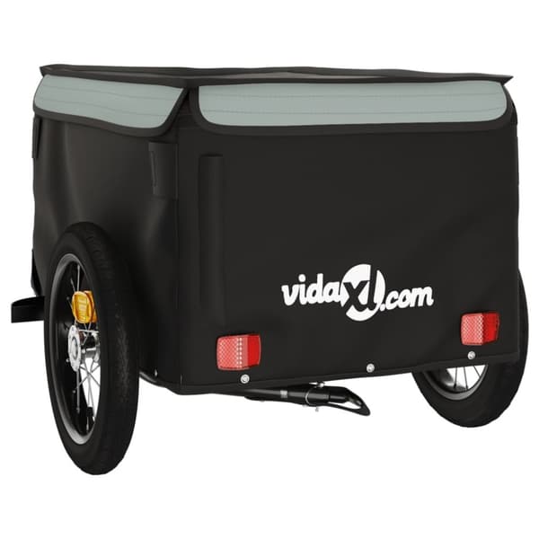 vidaXL cykelanhænger 30 kg jern sort og grå -  Cykeltrailere
