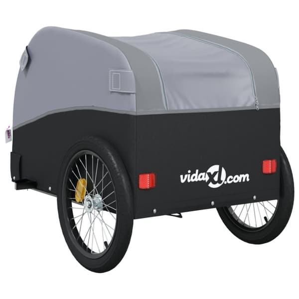 vidaXL cykelanhænger 45 kg jern sort og grå -  Cykeltrailere