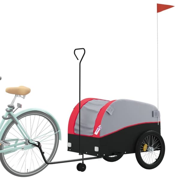 vidaXL cykelanhænger 45 kg jern sort og rød -  Cykeltrailere