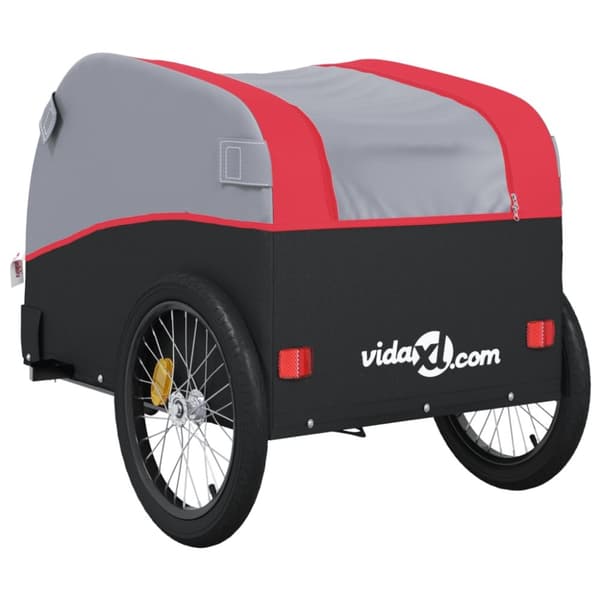 vidaXL cykelanhænger 45 kg jern sort og rød -  Cykeltrailere