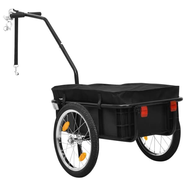 The Living Store cykeltrailer/trækvogn 155x60x83 cm stål sort -  Cykeltrailere