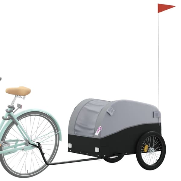 The Living Store cykelanhænger 45 kg jern sort og grå -  Cykeltrailere