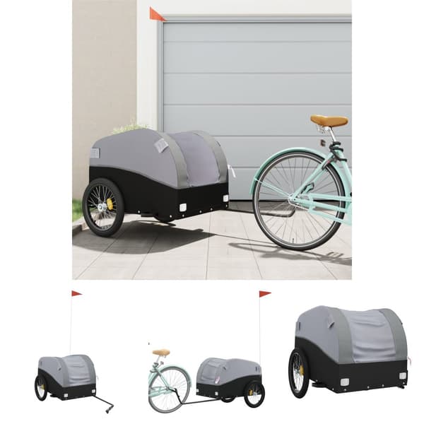 The Living Store cykelanhænger 45 kg jern sort og grå -  Cykeltrailere