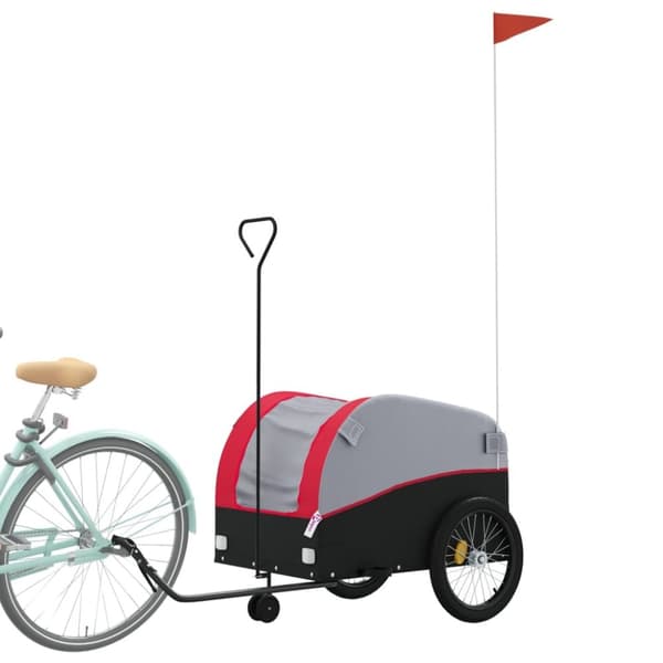 The Living Store Cykelvagn svart och röd 45 kg järn -  Cykelvagnar