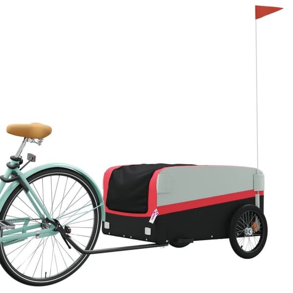 The Living Store cykelanhænger 45 kg jern sort og rød -  Cykeltrailere