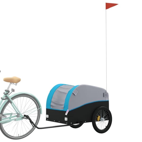 The Living Store cykelanhænger 45 kg jern sort og blå -  Cykeltrailere
