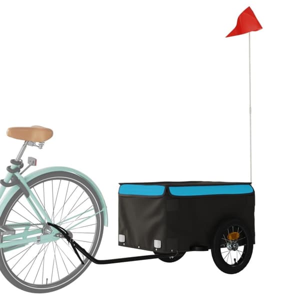 The Living Store cykelanhænger 30 kg jern sort og blå - Cykeltrailere
