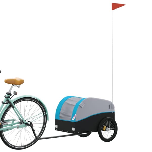 The Living Store cykelanhænger 30 kg jern sort og blå -  Cykeltrailere