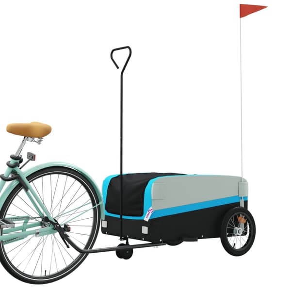 The Living Store cykelanhænger 45 kg jern sort og blå -  Cykeltrailere