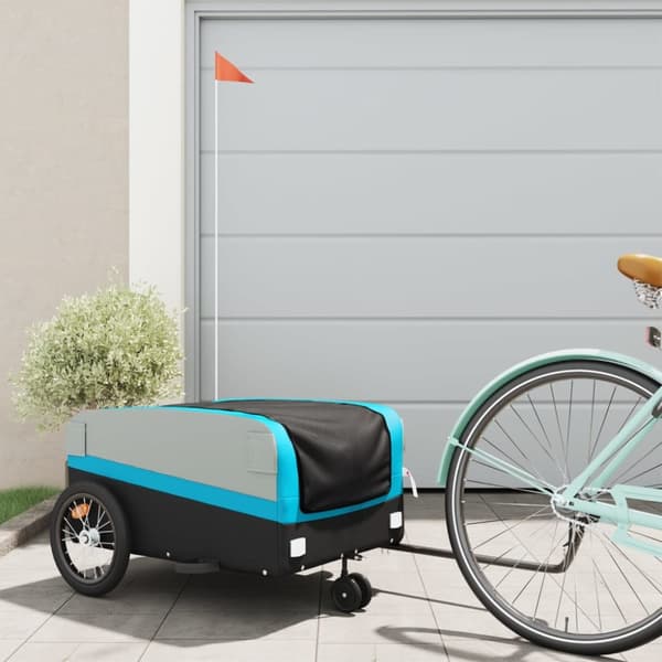 The Living Store cykelanhænger 45 kg jern sort og blå -  Cykeltrailere