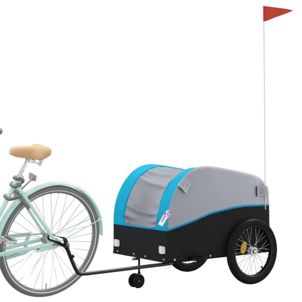 The Living Store cykelanhænger 45 kg jern sort og blå -  Cykeltrailere