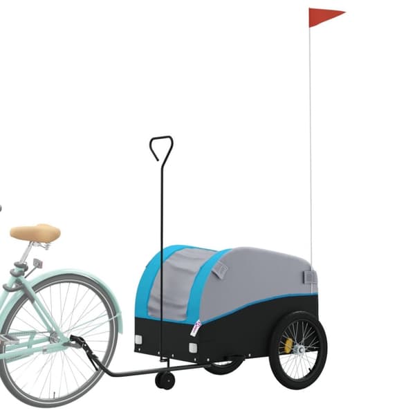 The Living Store cykelanhænger 45 kg jern sort og blå -  Cykeltrailere