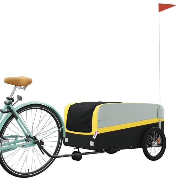 The Living Store cykelanhænger 45 kg jern sort og gul -  Cykeltrailere