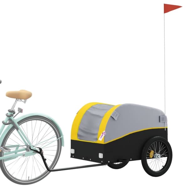 The Living Store cykelanhænger 45 kg jern sort og gul -  Cykeltrailere