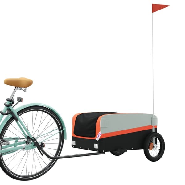 The Living Store cykelanhænger 30 kg jern sort og orange -  Cykeltrailere
