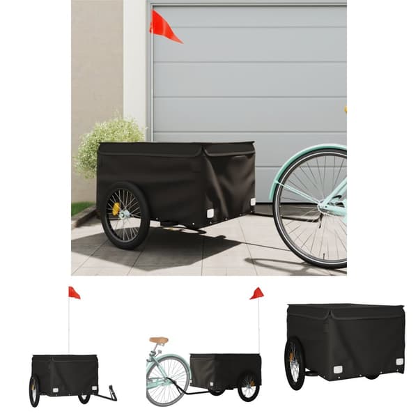 The Living Store Cykelvagn svart 45 kg järn -  Cykelvagnar