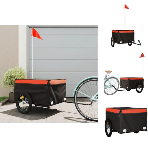Cykelvagnar - Living Cykelvagn svart och orange 45 kg järn