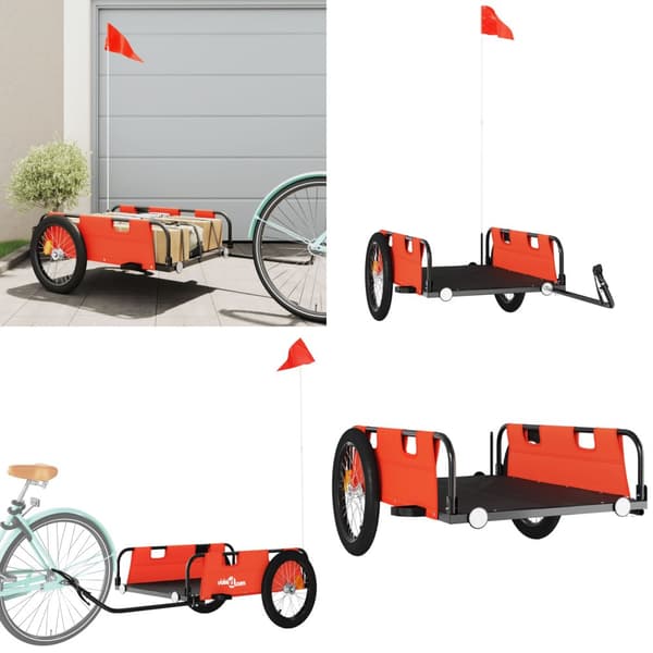 Cykeltrailer til kæledyr oxfordstof og jern orange - Cykeltrailer - Cykeltrailere - Home & Living