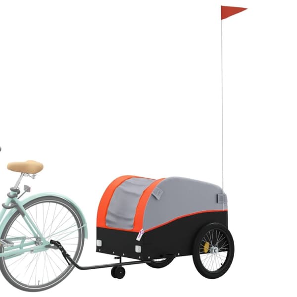 cykelanhænger 45 kg jern sort og orange