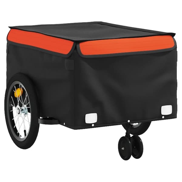 cykelanhænger 45 kg jern sort og orange