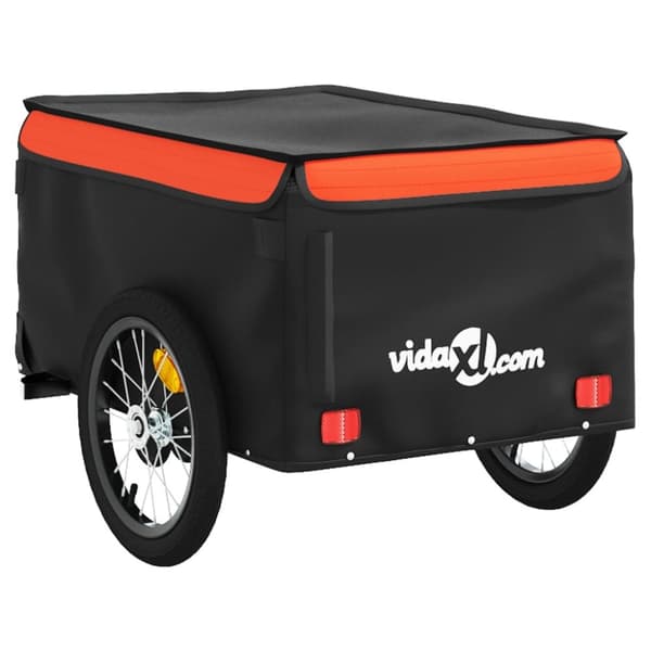cykelanhænger 45 kg jern sort og orange