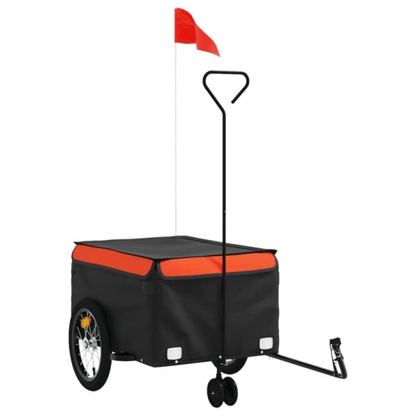 cykelanhænger 45 kg jern sort og orange