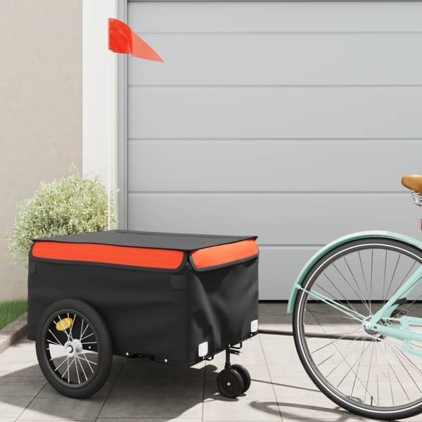 cykelanhænger 45 kg jern sort og orange