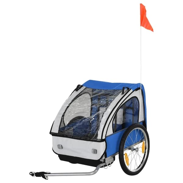 Rootz Children's Bicycle Trailer - Suitable 2 Children - Steel Frame - Seat Carrier - Safety Belt - Children From 18 Months - Oxford Fabric - Steel -