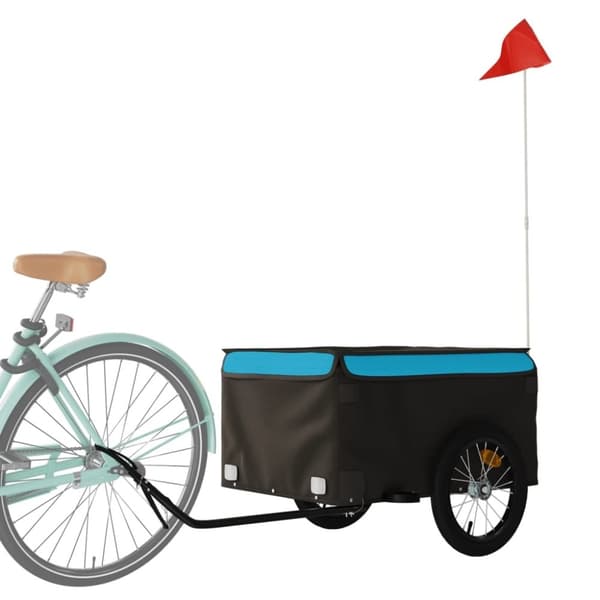 vidaXL cykelanhænger 45 kg jern sort og blå