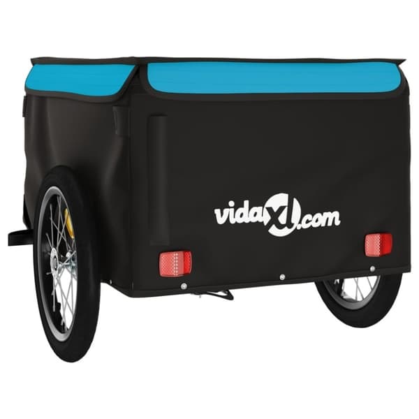 vidaXL Sykkelvogn svart og blå 45 kg jern