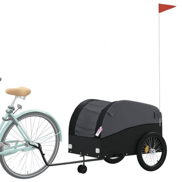 vidaXL Cykelvagn svart 45 kg järn