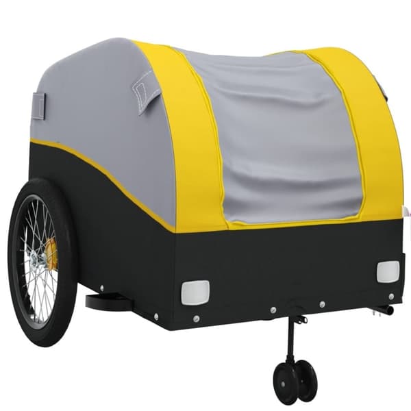 vidaXL Cykelvagn svart och gul 45 kg järn